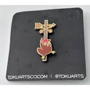 Chicken Strip Sliding Weathervane Enamel Pin Badge By Tokuarts